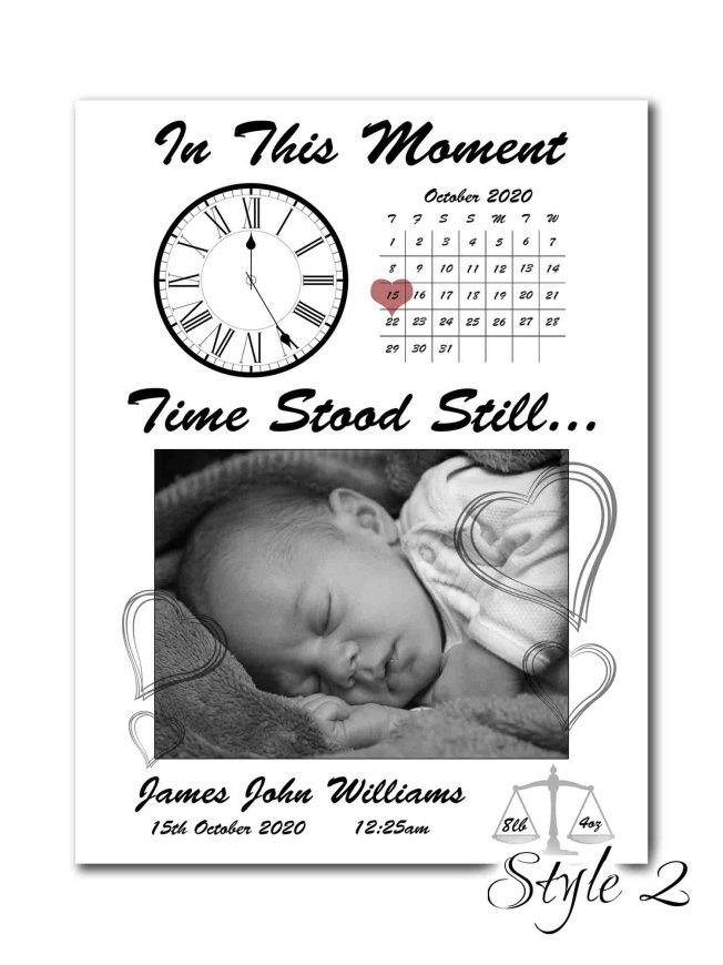 New Baby Print - Black and White - Click Image to Close
