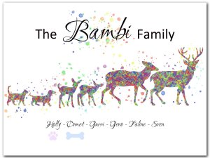 Multicolour Stag Family Personalised Print